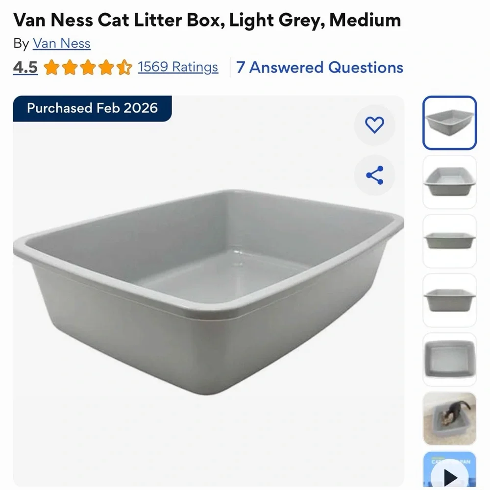 Van Ness Light Grey Cat Litter Box
